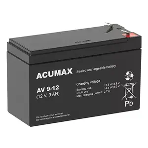 Battery EMU AML 9-12 T2 VRLA AGM 12V 9Ah, standby/backup battery, black, 1 pc