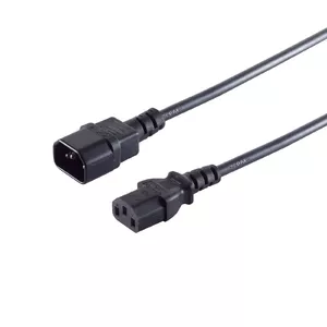 Силовой кабель черный S/CONN 60009-0.5 0.5м IEC C13 IEC C14