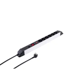 Jaudas pagarinātājs S/CONN 09-20565 1.5m 6 AC kontaktligzdām iekštelpām Melns Balts