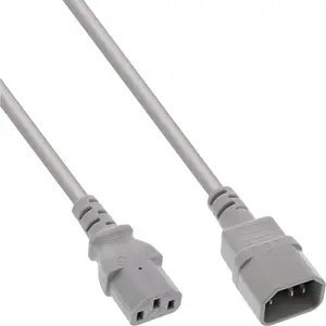 InLine strāvas pagarinātājs C13 ligzda uz C14 kontaktdakša H05VV-F 250V pelēks 0.75m