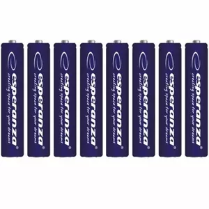 Sārmainās AAA baterijas ESPERANZA EZB104 — High Power LR03 1,5 V, blisteris 8 gab.