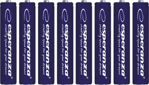 Sārmainās AAA baterijas ESPERANZA EZB104 — High Power LR03 1,5 V, blisteris 8 gab.