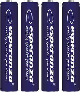 Sārmainās AAA baterijas ESPERANZA EZB102 — High Power LR03, blisteris 4 gab.