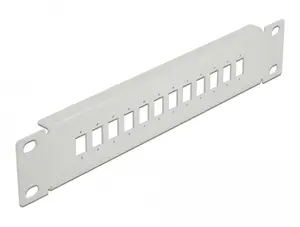 DeLOCK 10 inch Fiber Optic Patch Panel 12 Port for SC Simplex or LC Duplex Grey