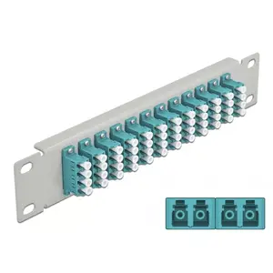 Fiber Optic Patch Panel DeLOCK 10" 12 Port LC Quad Aqua 1U Grey