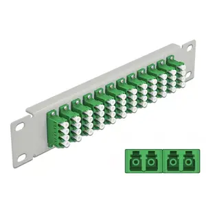 Fiber Optic Patch Panel DeLOCK 10" 12 Port LC Quad Green 1U Grey