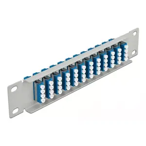 Fiber Optic Patch Panel DeLOCK 10" 12 Port LC Quad blue 1U grey