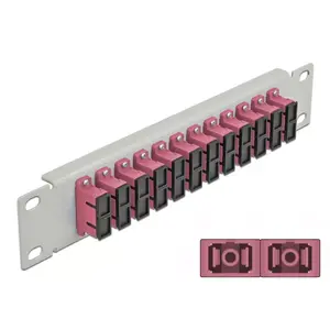 Fiber Optic Patch Panel DeLOCK 10" 12 Port SC Duplex Violet 1U Grey