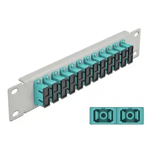 Fiber Optic Patch Panel DeLOCK 10" 12 Port SC Duplex Aqua 1U Grey