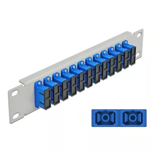 Fiber Optic Patch Panel DeLOCK 10" 12 Port SC Duplex Blue 1U Grey