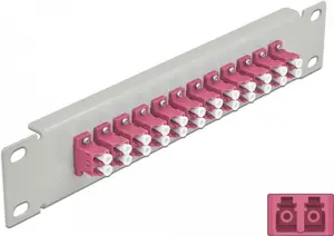 Fiber Optic Patch Panel DeLOCK 10" 12 Port LC Duplex Violet 1U Grey
