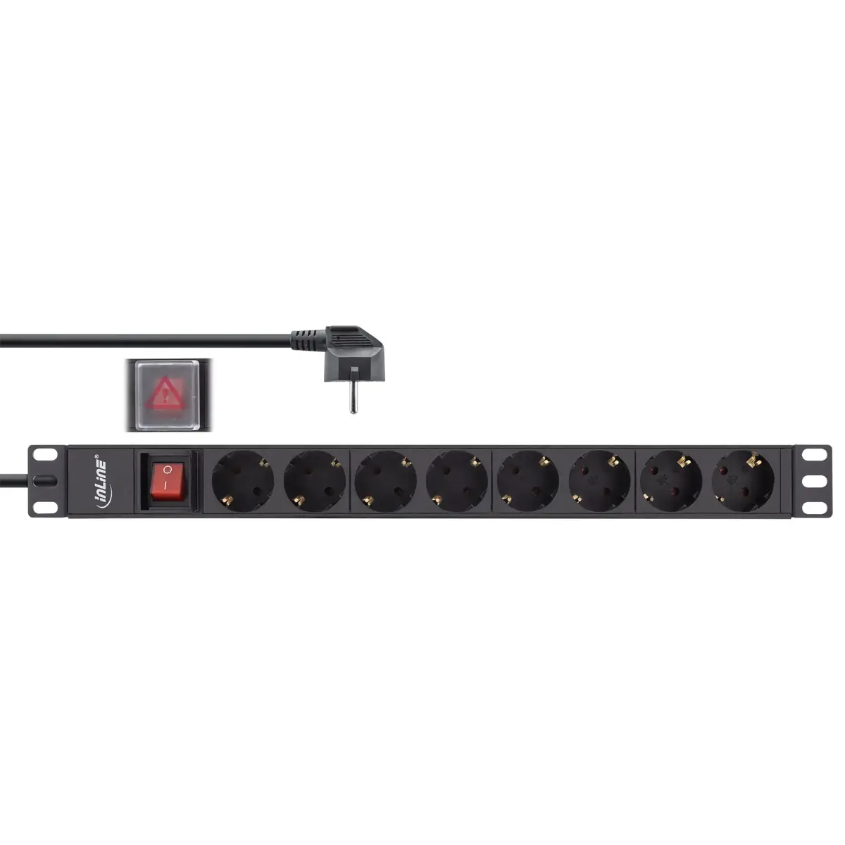 InLine 19" Сетевой фильтр 16418S с 8 розетками и выключателем Photo 3