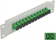 Fiber Optic Patch Panel DeLOCK 10" 12 Port SC Simplex green 1U grey