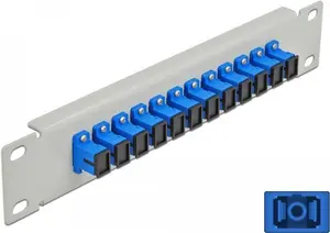 Fiber Optic Patch Panel DeLOCK 10" 12 Port SC Simplex Blue 1U Grey