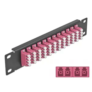 Fiber Optic Patch Panel DeLOCK 10" 12 Port LC Quad Violet 1U Black