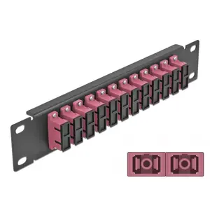 Fiber Optic Patch Panel DeLOCK 10" 12 Port SC Duplex Violet 1U Black