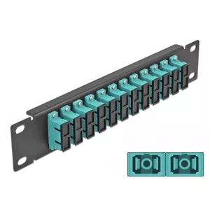 Fiber Optic Patch Panel DeLOCK 10" 12 Port SC Duplex aqua 1U black