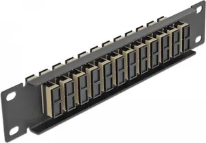 Fiber Optic Patch Panel DeLOCK 10" 12 Port SC Duplex Beige 1U Black