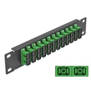 Fiber Optic Patch Panel DeLOCK 10" 12 Port SC Duplex green 1U black