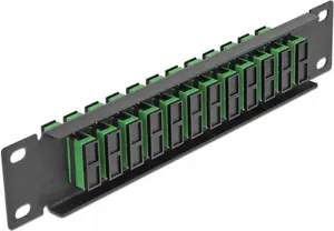 Fiber Optic Patch Panel DeLOCK 10" 12 Port SC Duplex green 1U black