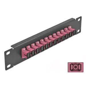 Fiber Optic Patch Panel DeLOCK 10" 12 Port SC Simplex Violet 1U Black