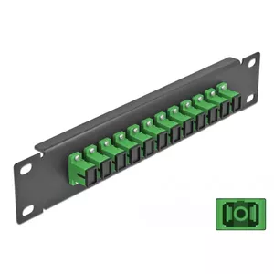 Fiber Optic Patch Panel DeLOCK 10" 12 Port SC Simplex green 1U black