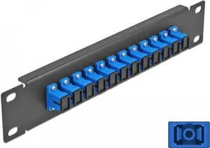 Fiber Optic Patch Panel DeLOCK 10" 12 Port SC Simplex blue 1U black