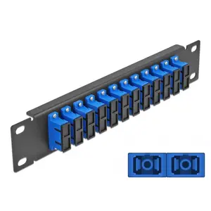 Fiber Optic Patch Panel DeLOCK 10" 12 Port SC Duplex blue 1U black