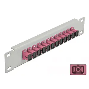 Fiber Optic Patch Panel DeLOCK 10" 12 Port SC Simplex Violet 1U Grey