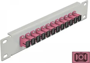 Fiber Optic Patch Panel DeLOCK 10" 12 Port SC Simplex Violet 1U Grey