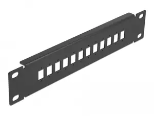 DeLOCK 10-inch Fiber Optic Patch Panel 12 Port for SC Simplex or LC Duplex 1U Black