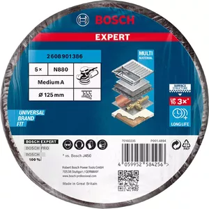 Sanding sheets Bosch Expert N880 Medium S 125 mm (5 pcs)