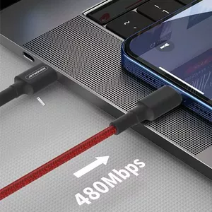 USB CABLE IPHONE 3.6A RED SOMOSTEL 18W POWER DELIVERY SMS-BW05 PD TYPC-IPH - 1 METER