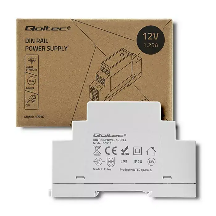 DIN-рейковый блок питания QOLTEC 50916 15W 12V Photo 6