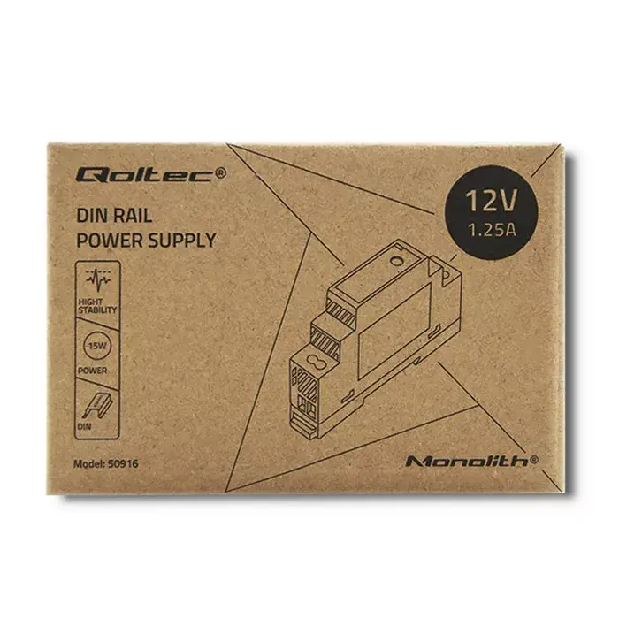DIN-рейковый блок питания QOLTEC 50916 15W 12V Photo 7