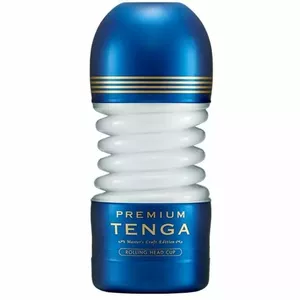 Disposable Masturbator TENGA Rolling Head Cup Silicone Black — 15.7 cm, inner Ø 4.5 cm