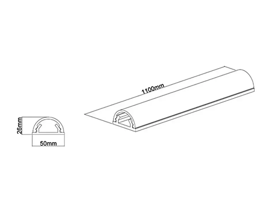 Kabeļu pārklājs Multibrackets M Universal melns 50mm-W 1100-L Photo 10