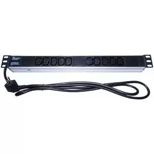 PREMIUMCORD PDU-E10G10 19-inch Rack Power Distribution Unit 1U with 10x IEC C13 Sockets and 2m Cable