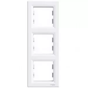 Schneider Electric Asfora trīskārša vertikāla rāmītis, balts