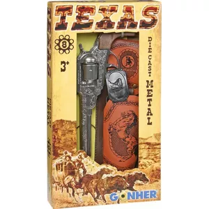 Toy metal cowboy revolver Pulio 155150/0 with detachable holster, single-action replica