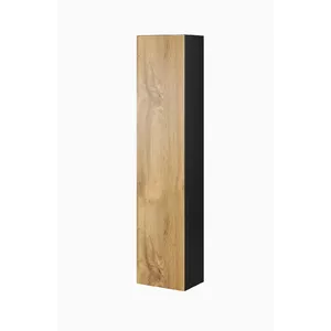 Storage cabinet Cama Meble VIGO '180' wall-mounted 1800×400×300 mm black/wotan oak
