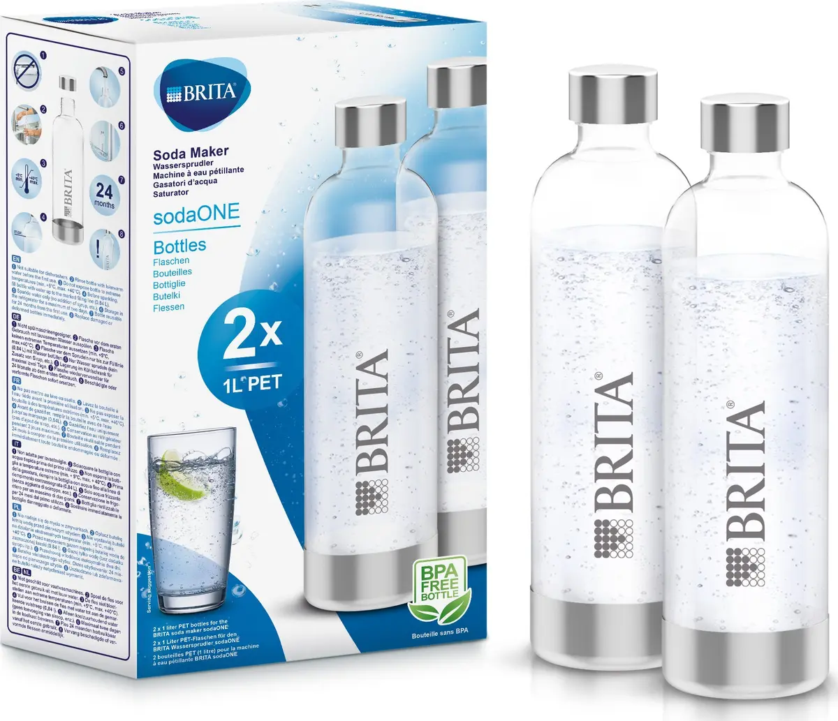 BRITA бутылка для газирования 1043722 — 1 л, 2 шт. Photo 10