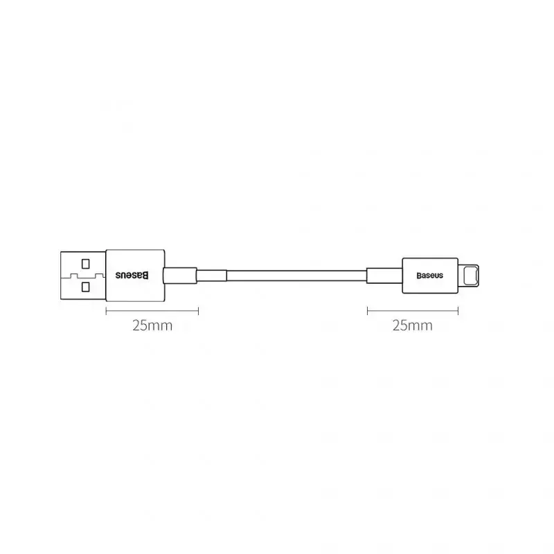 Baseus CALYS-C02 mobile phone cable 0.25 m USB A to Lightning white Photo 4