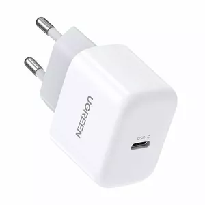 Mini sienas lādētājs UGREEN, USB-C, 20 W, PD (balts)