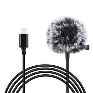 Mikrofons Puluz PU425 1.5m USB-C ar klipu