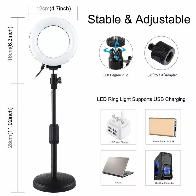 Puluz PU391 gredzenveida LED lampa 10W 3000K Photo 4