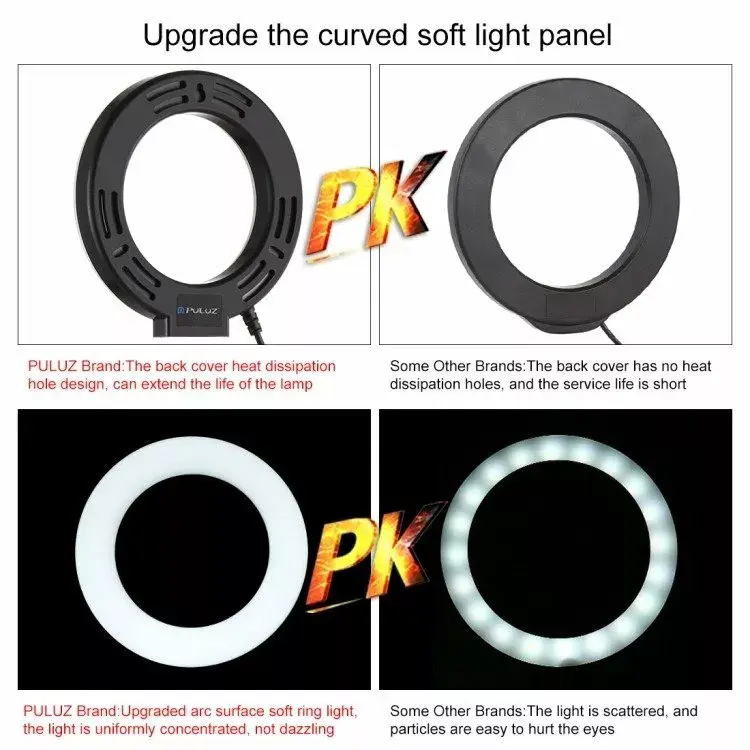 Puluz PU391 gredzenveida LED lampa 10W 3000K Photo 7