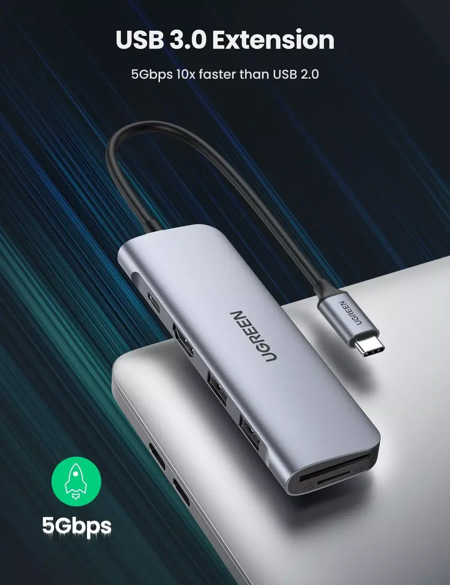 UGREEN USB‑C 6‑1 koncentrators 70411 Photo 4