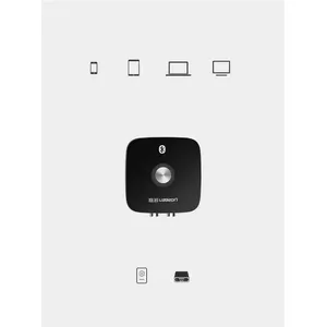Bluetooth 5.0 uztvērēja adapteris UGREEN 2x RCA, 3,5 mm jack, aptX melns