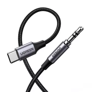 Ugreen 30633 аудио кабель 1 m 3,5 мм USB Type-C Черный, Серебристый